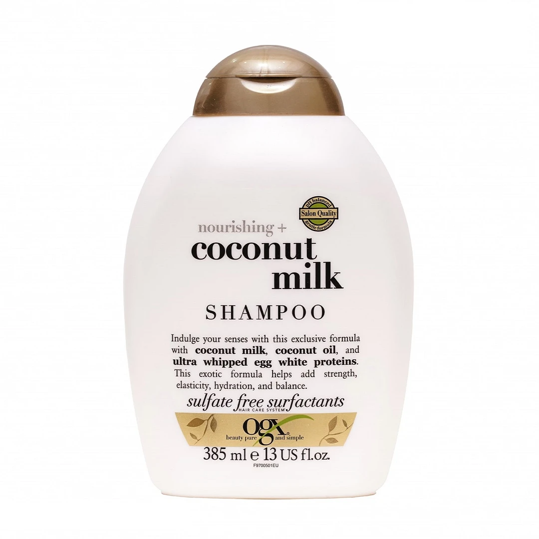 شامپو بدون سولفات شیرنارگیل ضد ریزش و براق کننده 385 میل