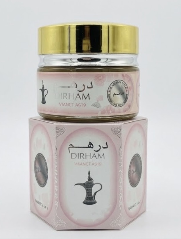 مخمریه عطر جامد درهم صورتی ارض الزعفران ۲۰ گرم